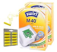 8 Sacs d'aspirateur + 10 Parfumés compatibles avec Miele EcoLine, Ecoline, Powerline, PowerLine, Complete C3 Red EcoLine, PowerLine, Complete C3 Select | Compatible avec Swirl M40 - M40