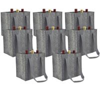 8 sacs de transport en feutre pour 6 bouteilles - coloris gris clair Pearl