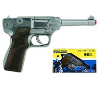 8-Sch Pistolet Police 20cm métal argenté