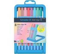 8 Schneider Kugelschreiber Slider Edge XB Pastell blau Schreibfarbe farbsortiert