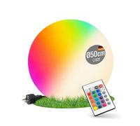 8 Seasons design Lampe à Boule à DEL Shining Globe (Hauteur Ø 50 cm, Multicolore, Changement de Couleur RVB, Dimmable, Lampe à Boule XXL, Boule pour Intérieur et Extérieur) Blanc
