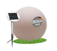 8 seasons Design Lampe boule solaire 50 cm, globe brillant (sable) LED blanc chaud, capteur crépusculaire, résistant aux intempéries, grande lampe solaire pour extérieur (jardin, terrasse, balcon) -