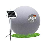 8 seasons Design - Lampe boule solaire - 60 cm - LED blanc chaud - Capteur crépusculaire - Résistant aux intempéries - Grande lampe solaire pour extérieur (jardin, terrasse, balcon) - Robuste et