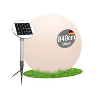8 Seasons design Lampe d'extérieur solaire, Polyéthylène, blanc, Ø 40 cm avec Solar Panel