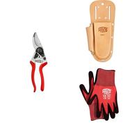 8 Sécateur Professionnel Bypass 25 mm Ergonomique pour Main Droite avec Étui 910+ et Gant de Protection 701L pour Travaux Intensifs