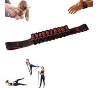 8-Section Fitness Resistance Band with Handles, Numbered Stretching Strap for Yoga, Pilates&Physical Therapy, Adjustable Full Body Exercise Puller for Flexibility, Home Gym&Strength Training (black,L)