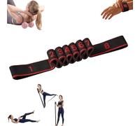 8-Section Fitness Resistance Band with Handles, Numbered Stretching Strap for Yoga, Pilates&Physical Therapy, Adjustable Full Body Exercise Puller for Flexibility, Home Gym&Strength Training (black,S)
