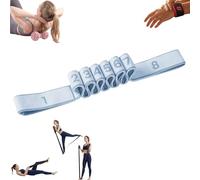 8-Section Fitness Resistance Band with Handles, Numbered Stretching Strap for Yoga, Pilates&Physical Therapy, Adjustable Full Body Exercise Puller for Flexibility, Home Gym&Strength Training (Blue,S)