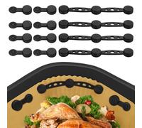 8 Set Boucle MagnéTique En Silicone pour Airfryer, Silicone Accessoires Airfryer pour Fixer Le Papier Cuisson Air Fryer, Parchemin Empêche la Combustion du Papier (Noir)