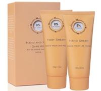 8% - Set Crème Pieds et Mains Hydratantes et Réparatrices - Kombucha, Acide Hyaluronique et Niacinamide - Tous types de peau - Sans parabènes, sulfates - 2x100g