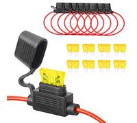 8 Set porte-fusible, porte-fusible à lame standard étanche Bolatus en ligne avec un capuchon, prise de courant avec fusible de lame 8pcs 20A pour bateau de voiture RV