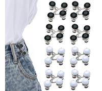 8 Sets Bouton Jean Clipsable Amovible,Pinces Couture Attache Pins Ajustable,Clips pour Pantalon Trop Large,Couture Accessoires Mercerie (Diamant)