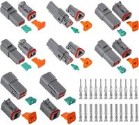 8 Sets Waterproof Connector,DT Connectors to 2/3/4/6 Pin,Auto Terminal Electrical Car Wire Connector Waterproof Plug Male and Female for Motorcycle,Scooter,Truck,Boats
