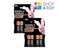 8 Simply Par Duracell AA Piles Alcalines LR6 MN1500 Stilo 1.5V 4Bl Ed 2026 NEU