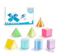 8 Solides Géométriques 3D Transparents avec Couvercles Amovibles, Formes Géométriques pour l'Enseignement des Maths, École Maternelle et Primaire, Accessoire Pédagogique