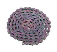 8 Speed Bike Chain, Single Speed Colorful Electroplating Sensitive Carbon Steel Chain for Road Mountain Bikes Racing Cycling