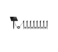 Lumisky Spots solaires LED MINI ROUNDY – Lot de 8, blanc chaud, panneau déporté, à piquer/fixer
