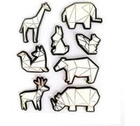8 stickers 3D animaux du zoo 6 cm Multicolore G