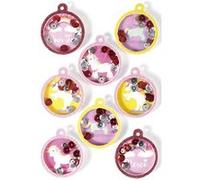 8 stickers 3D - Boules Licorne 4,5 cm Multicolore G