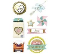 8 stickers fun effet 3D - 5 cm Multicolore G