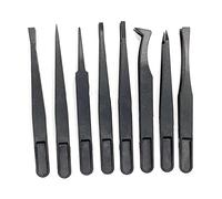 8 Styles Noir En Fiber De Carbone Plastique Brucelles Kit Aiguille Nez Pointu Courbé Pointe Plat Pince Set Nail Art DIY Picking Outils