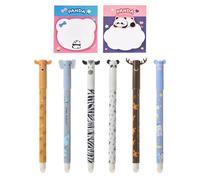 8 Stylos Gel Effaçables Et 2 Notes Note, Capuchons De Stylo En Forme De Dessin Animé, Papeterie Étudiante Mignonne, Fournitures De Bureau.