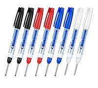 8 stylos marqueurs pour trous profonds, stylos marqueurs à tête longue étanche de 30 mm à pointe fine pour outils de marquage d’accès en bois, construction, fabrication (4 couleurs)