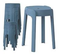8 Tabourets Gigognes empilables BM HOME TAB-BLEU-FONCE en plastique, légers pour la maison salle de classe, cuisine, jardin