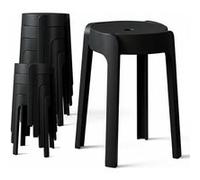 8 Tabourets Gigognes empilables BM Home Tab-Noir en Plastique, légers pour la Maison, Salle de uisine, Jardin