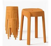 8 Tabourets Gigognes empilables BM Home Tab-Orange en Plastique, légers pour la Maison, Salle de uisine, Jardin