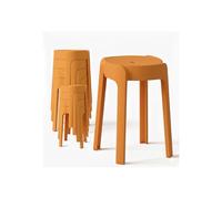 8 Tabourets Gigognes empilables BM Home Tab-Orange en Plastique, légers pour la Maison, Salle de Classe, Cuisine, Jardin