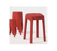 8 Tabourets Gigognes empilables BM Home Tab-Rouge en Plastique, légers pour la Maison, Salle de uisine, Jardin