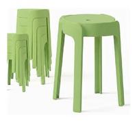 8 Tabourets Gigognes empilables BM Home Tab-Vert en Plastique, légers pour la Maison, Salle de Classe, Cuisine, Jardin