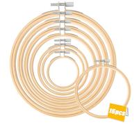 8 Tailles Cerceaux De Broderie (10-13-15-18-20-23-26-30cm), 16 Pièces Cercle à Broder en Bambou, Réglable Tambour Broderie, Adapté pour la Broderie, les œuvres d'art et les outils DIY