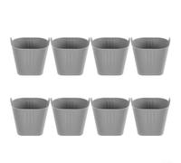 8 Tasses à Gâteaux en Silicone et Gris - Moules Soufflé Crème Brûlée pour Cuisson Saine Graisse 7x7.1cm(Grey)