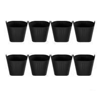 8 Tasses à Gâteaux en Silicone et Gris - Moules Soufflé Crème Brûlée pour Cuisson Saine Graisse 7x7.1cm(Black)