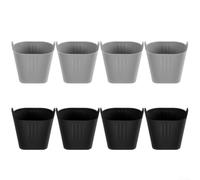 8 Tasses à Gâteaux en Silicone et Gris - Moules Soufflé Crème Brûlée pour Cuisson Saine Graisse 7x7.1cm(Black Grey)