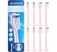8 têtes de brosse demirdental pour Philips Sonicare, Extra Soft, Rose