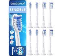 8 têtes de brosse demirdental pour Philips Sonicare, Sensitive, Blanc