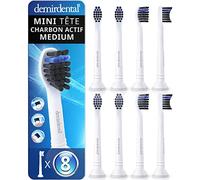 8 têtes de brosse pour Philips Sonicare, Mini Charbon Actif Medium