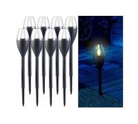 Lunartec : 8 torches de jardin solaires à LED aspect flamme G