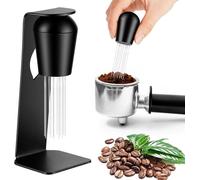 8 Touillettes Café Magnétiques, Outil WDT Espresso Acier Inoxydable 304, Support Aimanté Anti-Canalisation et Anti-Projections, Ergonomique Rotation 360°, pour Percolateur & Tapis de Bar