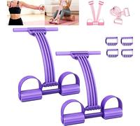 8 Tube Pedal Resistance Band with Handle, 2026 Upgraded 3-in-1 Multi-Function Portable Latex Fitness Equipment for Foot Pedal Pull, Back Stretch, Chest Expand Training Tool (Purple 2)
