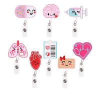 8 types de clips de rouleau de badge rétractables, boucles d'identité, poches d'identification en feutre peuvent être utilisées par le personnel scolaire, les infirmières, les médecins.