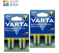 8 VARTA RECHARGE ACCU RECYCLED AAA LR03 BATTERIES 800mAh NiMH HR03 1.2V 4BL NEUF