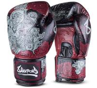 8 WEAPONS Hanuman Yant Gants de boxe pour entraînement, sparring et compétition, en cuir, amorti parfait et coutures stables, gants pour Muay Thai, K1, boxe, MMA et kickboxing