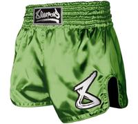 8 WEAPONS Short de muay thaï Strike - Vert - Pantalon de kickboxing pour entraînement et compétition - Short thaï en satin respirant durable - Pantalon de combat pour MMA, K1, boxe, boxe thaïlandaise