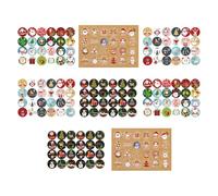 8 x 24 Autocollants Calendrier de l'avent, Chiffres Autocollants pour Calendrier de l'avent, Autocollant de Numéro Calendrier, Numéro Gommettes Noël, pour Décoration Cadeau de Noël, Sacs en Tissu