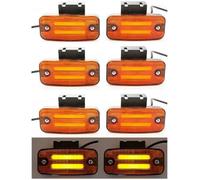 8 X 24V LED Orange Fluo Côté Contour Marqueur Feux avec Supports Remorque Châssis Camion Caravane Bus