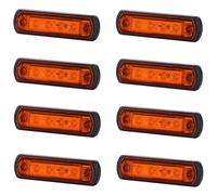8 x 4 LED SMD Lampe Orange ajustable Page Lampe 12 V 24 V marquage E Position Lampe Voiture Camion voiture voiture lampe lumière jaune universel